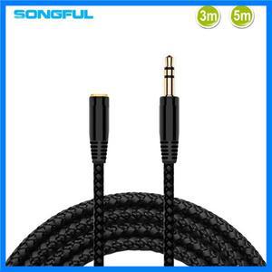 3m/5m 3.5mm 잭 연장 오디오 케이블 수-암 유선 헤드폰 헤드폰 연장 케이블 스피커 AUX 케이블 코드 pc용