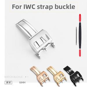 [호환품]IWC 호환 배치 걸쇠 용 스테인레스 스틸 시계 버클 가죽 고무 밴드 나비 버튼 접이식 18mm 20mm