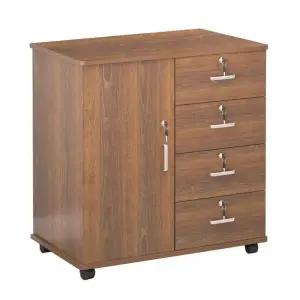 이동형 사무 서랍장 공유 오피스 공간 업무용 사이드 여닫이장 수납장 서류 월넛