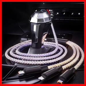 창의적인 타입-C 고속 충전 케이블 3-in-1  USB 브레이디드 데이터 RGB 플로잉 라이트 싱크 게이밍 액세서