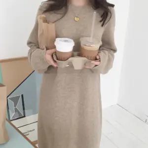 도톰 롱 니트원피스 겨울 데일리 원피스 4컬러