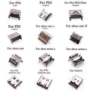 [호환품]HDMI 호환 충전 포트 PS5 PS4 프로 슬림용 Xbox 시리즈 S X 파워 잭 소켓 커넥터 One Slim & Switc