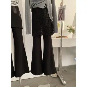 레이스 스커트 레이어드 나팔 팬츠