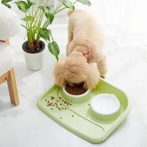 강아지급식기 애완견 밥그릇 물그릇 고양이 2구 식기 (WFK6L7K)