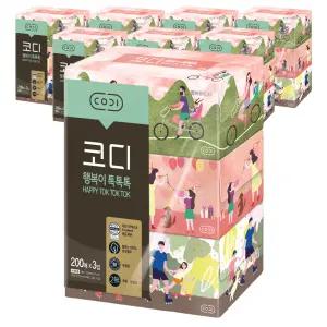 코디 행복이 톡톡톡 미용티슈 200매X3개입 8개