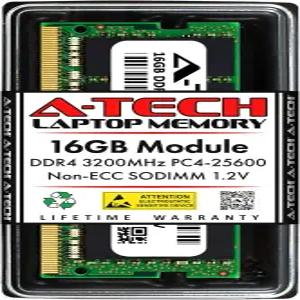 A-Tech 16GB DDR4 3200MHz SODIMM PC4-25600 (PC4-3200AA) CL22 비ECC 노트북 RAM 메모리 모듈