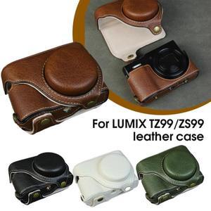 LUMIX TZ99/ZS99 카메라 보호 가죽 케이스 (손목 스트랩 포함) 스크래치 방지 커버 백 안티  분리형