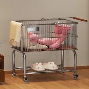 스텐 빨래바구니 이동식 빨래통 틈새 대형 런드리 수거함 빨래 바구니 바스켓 트롤리