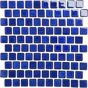 테네도스 1x1 코발트 블루 스퀘어 벽돌 도자기 모자이크 타일 12x12 메쉬 ？ 1-1/8인치 광택 바닥 벽 풀
