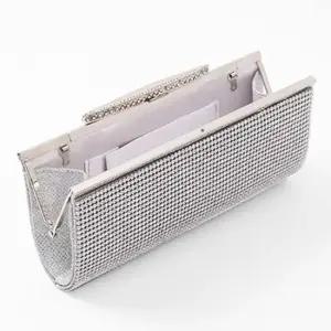 클러치백 실버 크로스백 피로연 내부포켓 스트랩