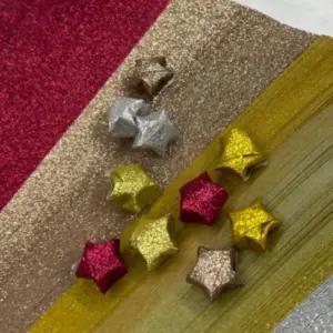 총520장 5색 반짝이 골드 별접기 종이별 색종이 별접 종이별접기 별종이