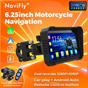 NaviFly 6.25 인치 오토바이 휴대용 네비게이션 무선 Carplay 안드로이드 자동 IP67 방수 Motorbike1920108