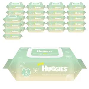 하기스 퓨어그린 대용량 휴대용 아기물티슈 캡형 55g 72매 20개