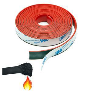 흡입형 스모크 씰 스트립 테이프 - 3M 티슈 테이프가 있는 유연한 확장형 방화문 9피트 흑연 및 고무 복합 재료 화재 등급 창문 강철 문용 스모커 개스킷