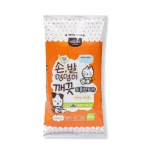 에티펫 손 발 엉덩이 깨끗 물티슈 40매 강아지배변 강아지화장실