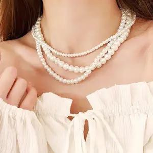 심플 패션 8mm 진주 목걸이 여성 포인트 액세서리 대형진주목걸이