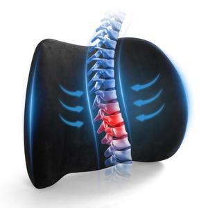 자동차용 디잘룬 요추 지지 베개, 메모리 폼 등받이 게임용, 사무용 의자, 요통 를 위한 인체공학적, 편안하고 부드러운 원단, 검은색