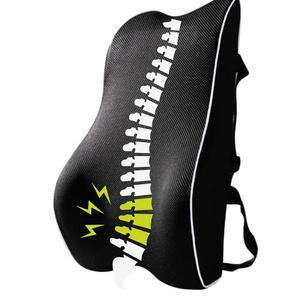 브랜시스 백레스트 프로 프리미엄 메모리 폼 요추 지지 베개 u2013 조절 가능한 스트랩 및 세탁 커버, 사무용 의자 운전을 위한 인체공학적 백 쿠션