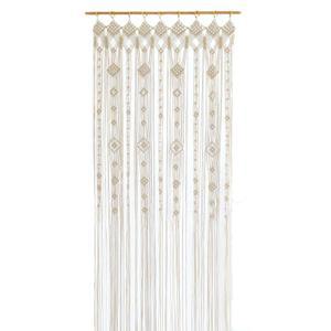 오수누스 보호 마크라메 창문 커튼 룸 칸막이 현관 79 x 35 인치 거실 침실용 대형 긴 벽 걸이, 보헤미안 홈 데코 결혼식 배경, 석고필라 - 1 패널