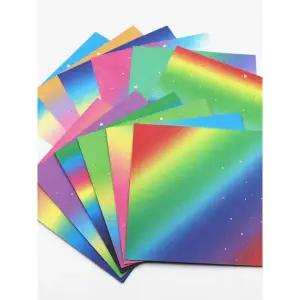프리미엄 그라데이션 레인보우 색종이 양면 1권 6색 60장