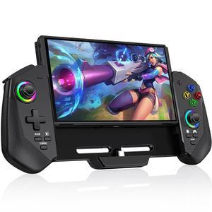 미스트노바 스위치 컨트롤러, 닌텐도 /OLED용 홀 이펙트 조이스틱 조이패드, 조이스틱이 장착된 풀사이즈 그립 무선 프로 컨트롤러. 드 트 휴대용 리모컨 없음 (블랙)