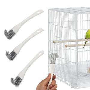 3피스 새장 청소 브러시 도구 새 똥 제거제 앵무새 케이지 위생 액세서리 (버디 코카티엘용)