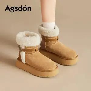 여성 롱부츠 아우구스탕가 털 부츠 겨울용 통굽 앵클 MODU4