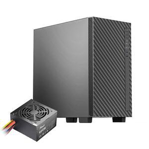 로즈윌 FBM-X5 ATX 미니 타워 데스크탑 게이밍 및 오피스 PC 컴퓨터 케이스, 400W 전원 공급 장치가 미리 설치되어 있으며, 240mm/280mm AIO 지원, USB 2.0 2개, 3.0 PWM 팬 120mm 1개