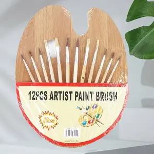 고품질 수채화용 붓 세트 학생 미술 수업 교구 준비물 12P (WFK9FBR)