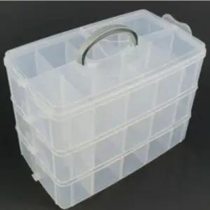 손잡이 3단 칸칸이 소품 박스 정리함 부품 비즈 수납 WE6B9AD