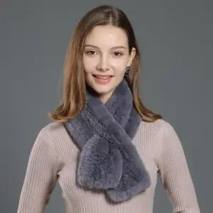 여성 리얼 토끼털머플러 니팅머플러 렉스퍼목도리 W999E03