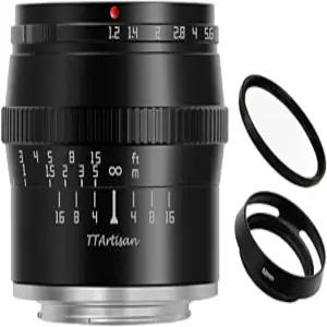 TTArtisan 50mm F1.2 APS-C 수동 초점 대형 조리개 고정 렌즈 블랙 파나소닉용 /올림푸스 M4 /3 마이크로