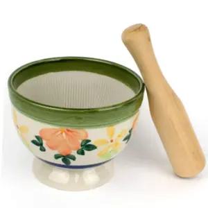 마늘 절구통 도자기 깨빻는 고추절구는통 대 세트