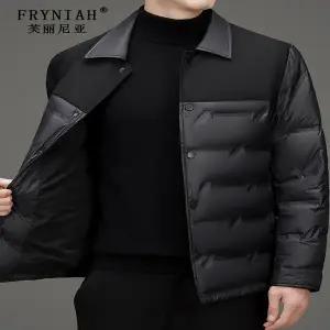 패딩 점퍼 자켓 재킷 다운 경량 숏 남자 남성 고급 라펠 흰 오리털 충전재 겨울철 착용 비즈니스 캐주얼 멋