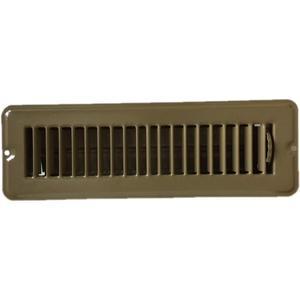 RV 및 홈 브라운 스탬프 스틸 플로어 디퓨저/댐퍼 10인치 X 2인치(덕트 개구부 크기) 외부 치수 11.5인치 x 3.75인치