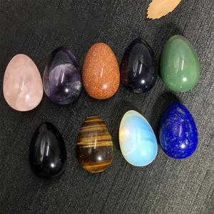 다미식 천연 크리스탈 스톤 에그 세련된 마노 석영 흑요석 미네랄 쥬얼리 전송 홈 인테리어 치유 공예 DIY