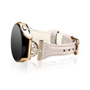 갤럭시 워치 7/6/5/4 /FE 40mm 44mm /Watch 5 Pro 45mm 6/4 클래식 42mm 46mm 43mm 47mm /Active2, 메탈 D자형 슬림 가죽 20mm 손목밴드 스트랩