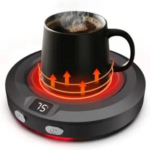 MXMZHXU 머그 워머 30W 커피 컵 3가지 온도 설정 및 앰비언트 라이트 책상 음료 차 우유 캔들을 위한 2-12