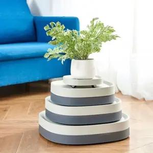 히든 바퀴 내장형 초슬림 화분받침(사각) 2호 22.5cm 그레이 (WFKAH8Y)