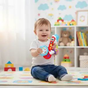 빙글빙글 색소폰 멜로디 딸랑이 구슬 쉐이커 촉감 장난감 악기놀이 오감발달 감각발달 셰이커