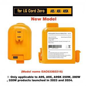 23/24년형 코드 제로 5000mAh 교체용 리튬이온 배터리 팩 LG A9S LCD EAC63382216 무선 청소기