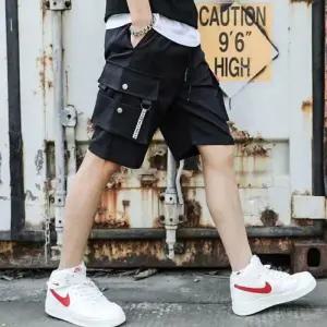 남성반바지 포켓반바지 포켓 블랙 패션반바지 반바지 밴딩반바지 카고반바지