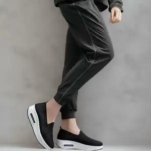 여성 통굽 5색 키높이 미니멀리즘 푹신 슬립온