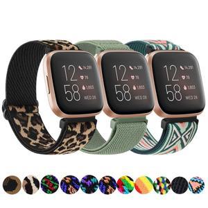 Fitbit Versa 3 4 2 SE 용 탄성 나일론 시계 스트랩 Lite/Sense/Sense 손목 밴드 팔찌 조절 식