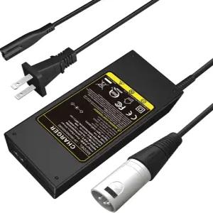 Futurebatt 전기 자전거 배터리 충전기 출력 42V 2A 3핀 XLR 수 커넥터 36V E바이크 어댑터 전원 코드용