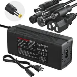 48V 전기 자전거 리튬 배터리(13S 이온 배터리)용 54.6V 2A 충전기 7개의 충전 포트 플러그가 있는