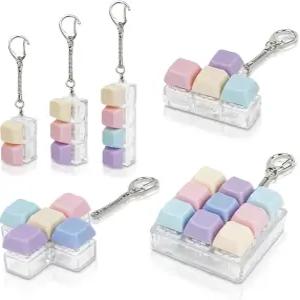 6 PCS 키보드 피젯 장난감 키체인 클리커 - 스트레스를 해소하고 시간을 절약할 수 있는 창의적인 선물