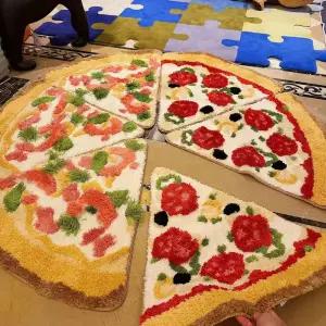 피자 원형 미니러그 한판 귀여운 조각 반원 아이방꾸미기 포인트 발매트 오