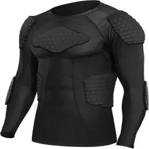 지카 남성 스포츠 쇼크 래시 가드 압축 패딩 셔츠 축구 농구 보호 장비 가슴 갈비뼈