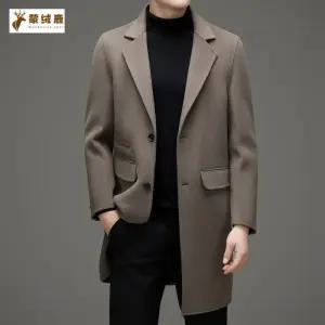 남성 트렌디 아이템 정장자켓 리버시블 울 모직 코트 배색 도톰한 트렌치 가을 겨 정장 넥 하프 HT4